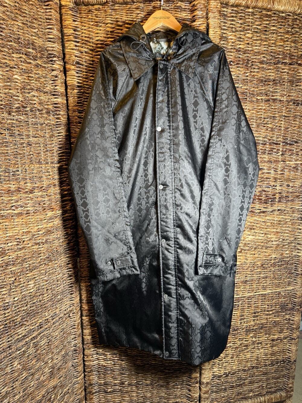 Roberto Cavalli Black Caban With Rc Monogram Logo All over